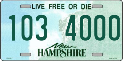 NH license plate 1034000