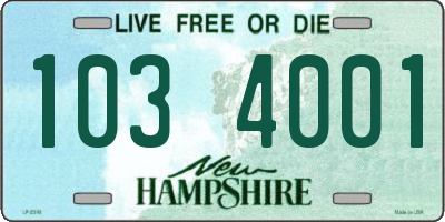 NH license plate 1034001