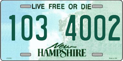 NH license plate 1034002