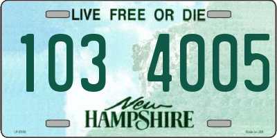 NH license plate 1034005