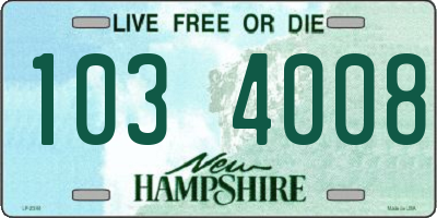 NH license plate 1034008