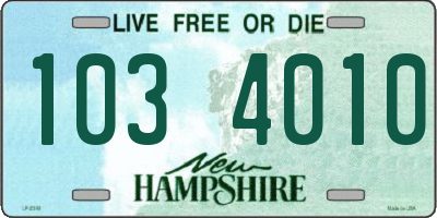 NH license plate 1034010