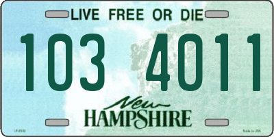 NH license plate 1034011