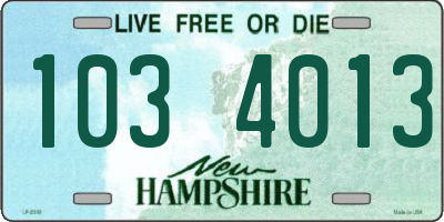 NH license plate 1034013