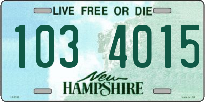 NH license plate 1034015