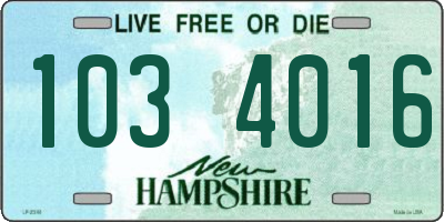 NH license plate 1034016