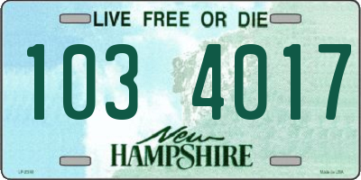 NH license plate 1034017