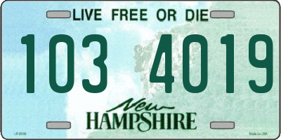 NH license plate 1034019