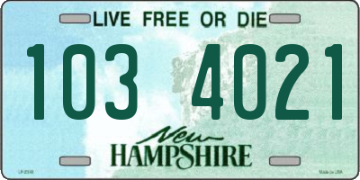 NH license plate 1034021