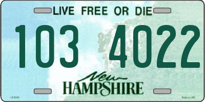 NH license plate 1034022