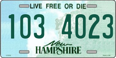 NH license plate 1034023