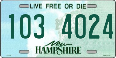 NH license plate 1034024