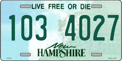 NH license plate 1034027