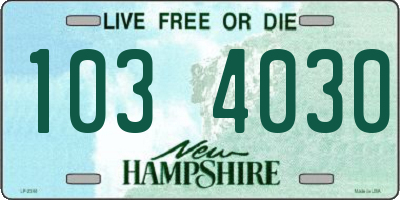 NH license plate 1034030