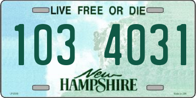 NH license plate 1034031