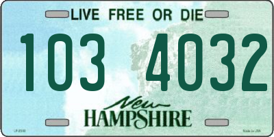 NH license plate 1034032