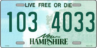 NH license plate 1034033