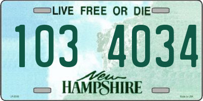 NH license plate 1034034