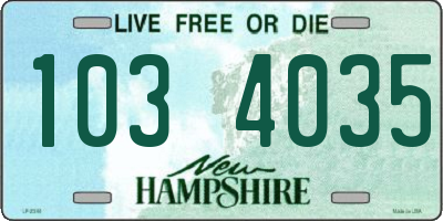 NH license plate 1034035