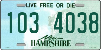 NH license plate 1034038