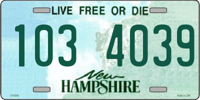 NH license plate 1034039