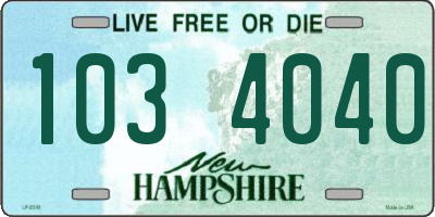 NH license plate 1034040