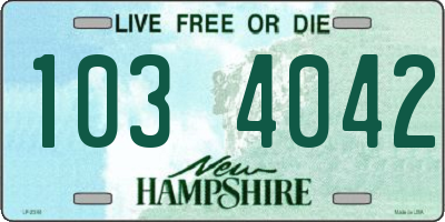 NH license plate 1034042