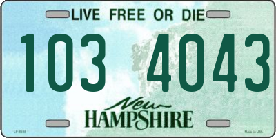 NH license plate 1034043