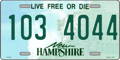 NH license plate 1034044