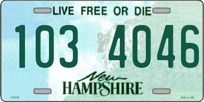 NH license plate 1034046