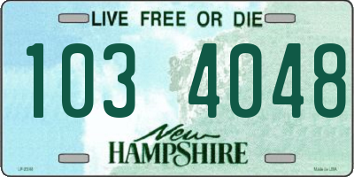 NH license plate 1034048