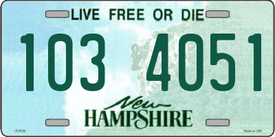 NH license plate 1034051