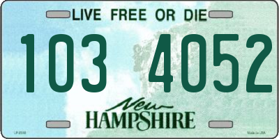 NH license plate 1034052