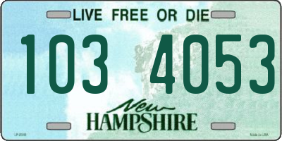 NH license plate 1034053