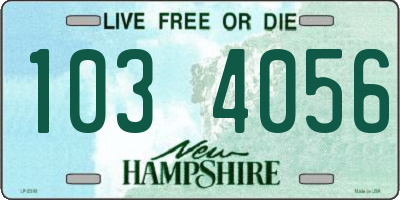 NH license plate 1034056