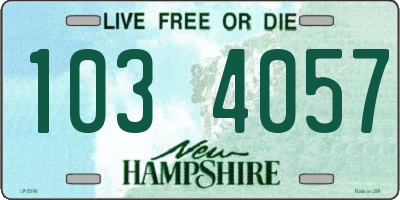 NH license plate 1034057