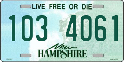 NH license plate 1034061