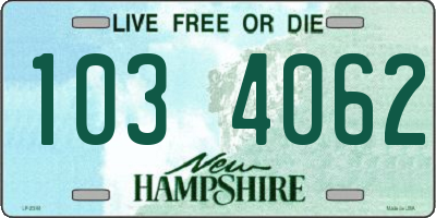 NH license plate 1034062