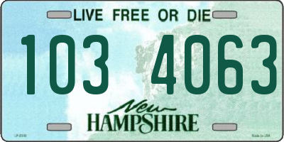 NH license plate 1034063