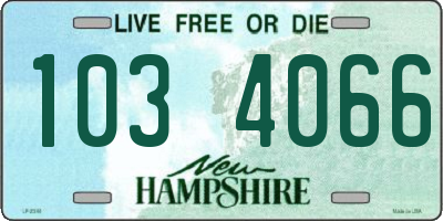 NH license plate 1034066