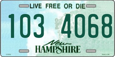 NH license plate 1034068