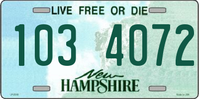 NH license plate 1034072