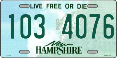 NH license plate 1034076