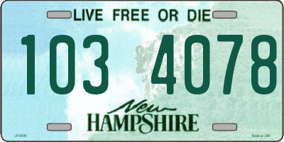 NH license plate 1034078