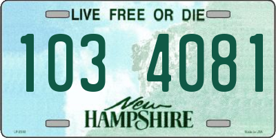 NH license plate 1034081