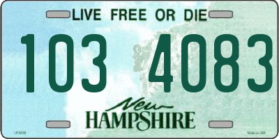 NH license plate 1034083