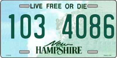 NH license plate 1034086