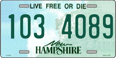 NH license plate 1034089