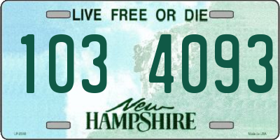 NH license plate 1034093