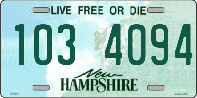 NH license plate 1034094